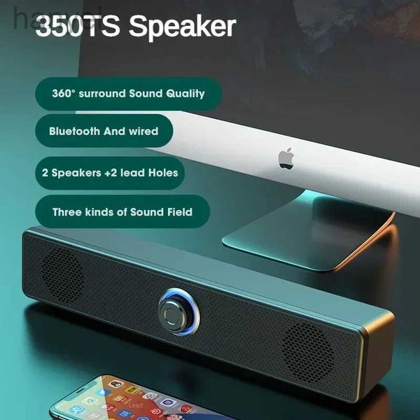 Alto-falantes portáteis Professional LED Light Speaker portátil Sound Bar Stereo Subwoofer USB Knob Wired DJ Bass Sound Box para notebook PC 24318