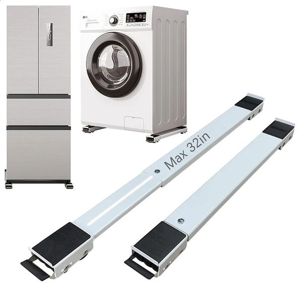 Máquina de lavar suporte móvel ajustável geladeira base elevada rolo móvel suporte universal roda secador polia titular 240307