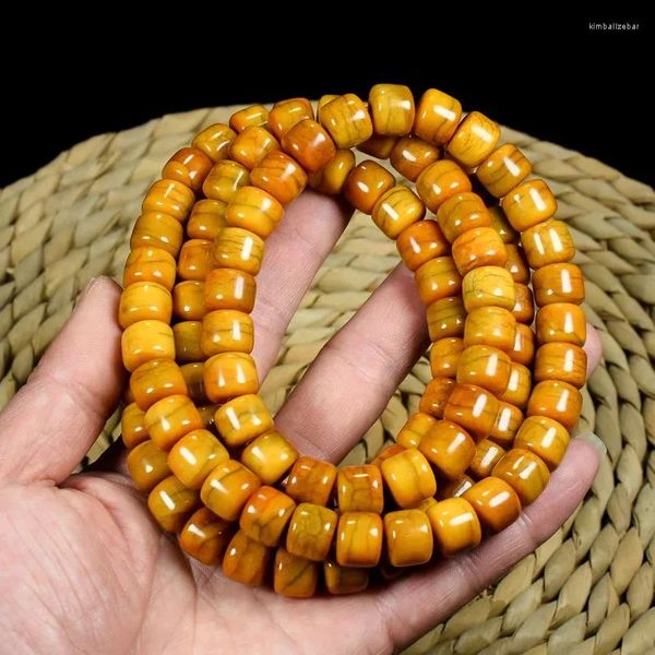 Strand estilo tibetano contas de oração pulseira de osso de boi para 108 ossos de iaque