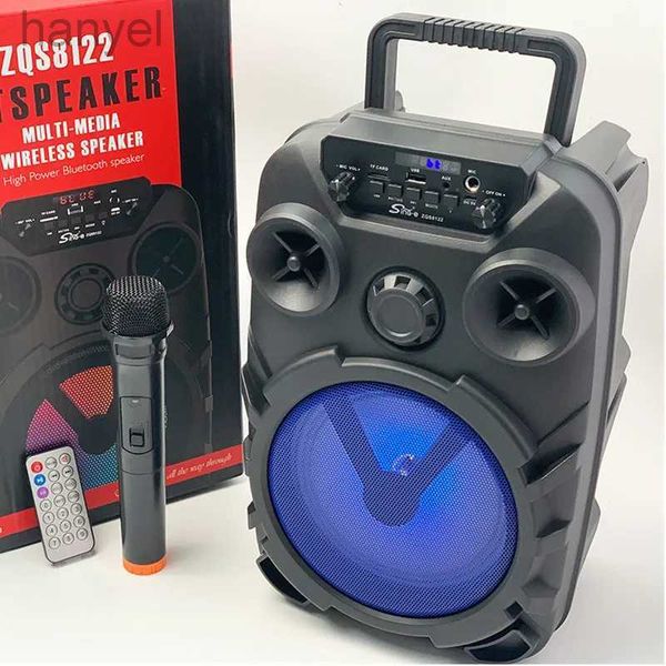 Altoparlanti portatili Altoparlante Bluetooth da 8 pollici ad alta potenza da 60 W Subwoofer stereo portatile surround wireless Altoparlante da esterno per danza quadrata con microfono USB FM 24318