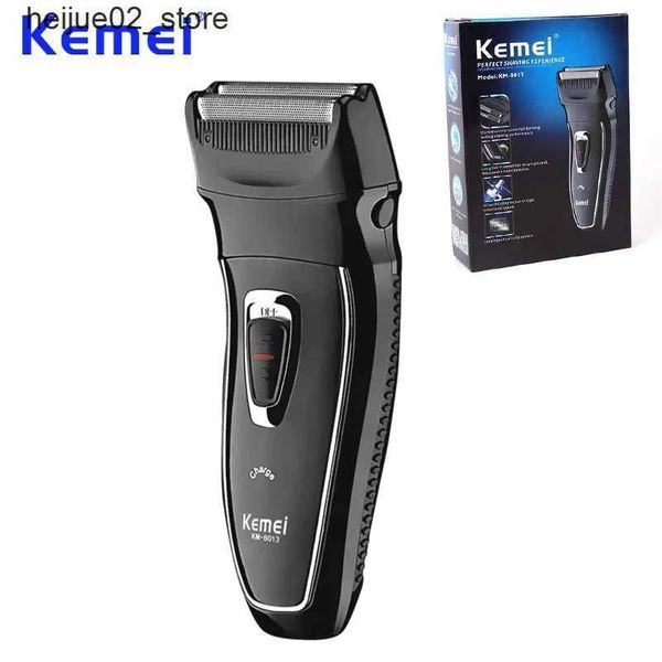 Barbeadores elétricos KEMEI 2 cabeças recarregável barbeador elétrico alternativo máquina de barbear eletrônico rotativo aparador de cabelo face care navalha KM-8013 Q240318