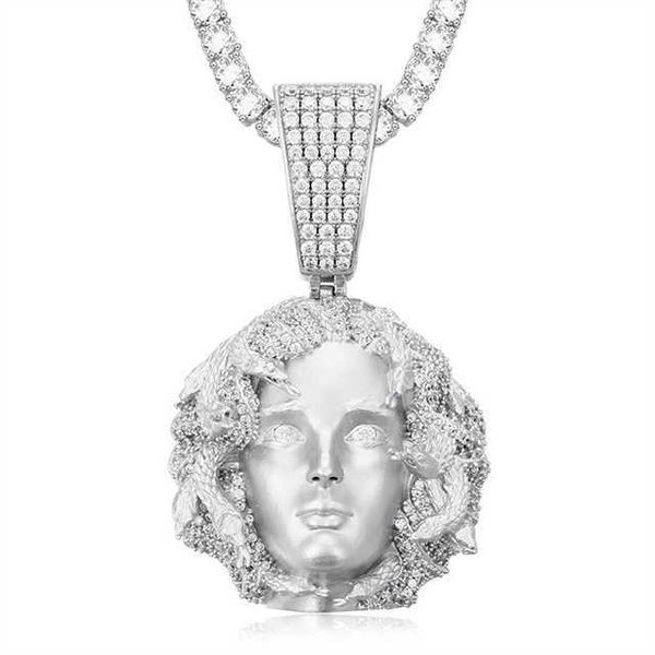 vvs New Designclassic Iced Out Vivid Medusas Head Anhänger für Unisex Hip Hop vergoldeter Diamant Mode feiner Schmuck Medusa Anhänger für Männer