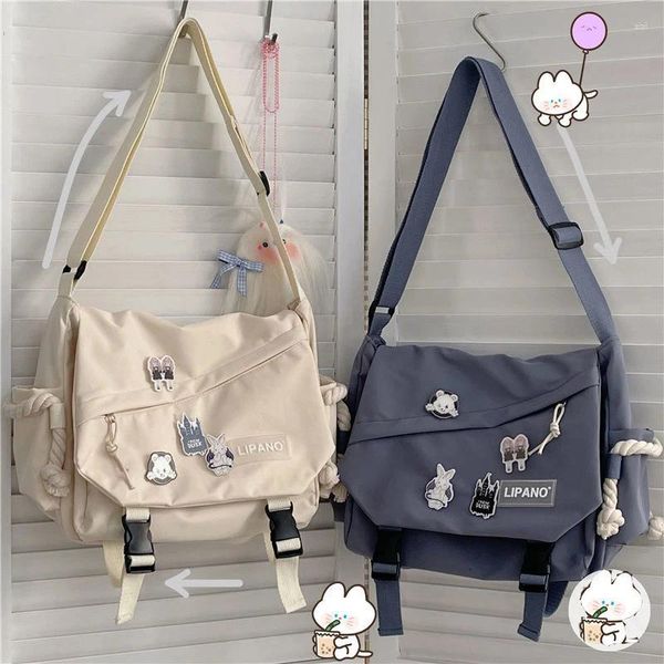 Borsa Borse a tracolla di grande capacità Borse a spalla per ragazze adolescenti Uomini Harajuku Messenger Student School Sac