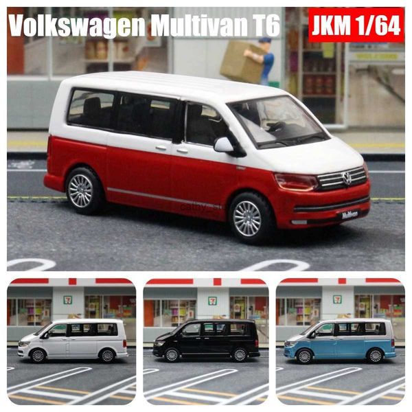 Modellini di auto 1/64 Volkswagen T6 Multivan MPV Van modello in miniatura 1/64 Ruote libere Toy Car Veicolo pressofuso in lega Collezione regalo per ragazzi KidL2403