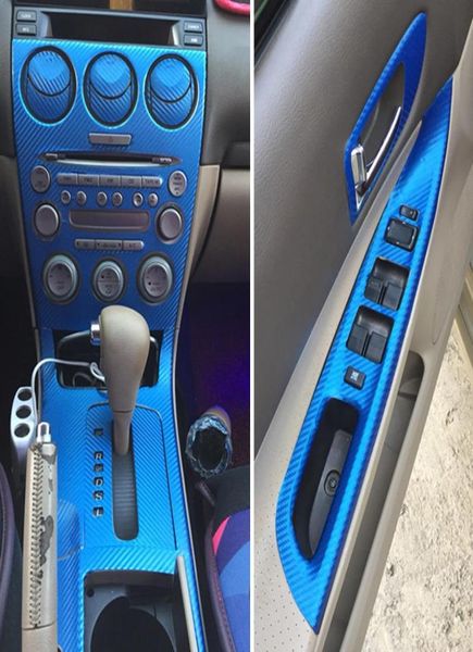 Para mazda 6 20032015 interior painel de controle central maçaneta da porta 5d adesivos fibra carbono decalques estilo do carro accessorie7138351