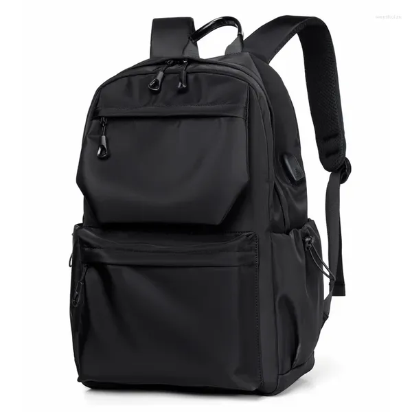 Rucksack Einfache Modestudent Schoolbag große Kapazität wasserdichtes Reisetasche Freizeit tragbare Laptop USB -Männer