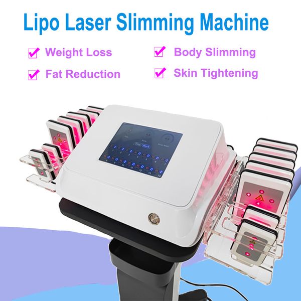 Professionelle LipoLaser Abnehmen Körperform System Maschine 650 nm Laser Gewichtsverlust Gerät Bauch Fett Entfernung Haut Straffen Diode Laser Ausrüstung