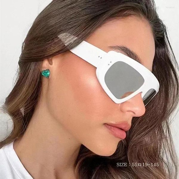 Óculos de sol celebridade luxo mulheres envoltório em torno do escudo 40225 marca oversized óculos feminino irregular sol homens gafas de sol