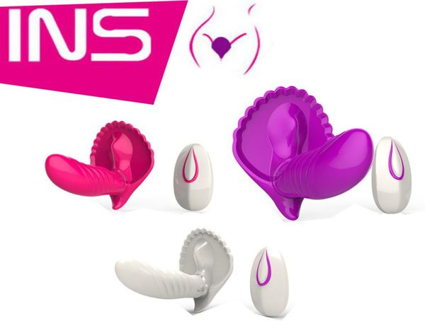 INS Vibrator Sexy Shell Harness Trägerlose Fernbedienung Penis G-punkt Vibrator Sex Spielzeug für Frauen 3 farben1991761