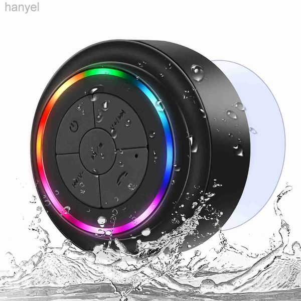 Tragbare Lautsprecher HAISSKY Upagrade Light Stereo Wireless Wasserdicht BT Lautsprecher Adsorption Cup Dusche Lautsprecher FM Radio Für Telefone Laptop 24318