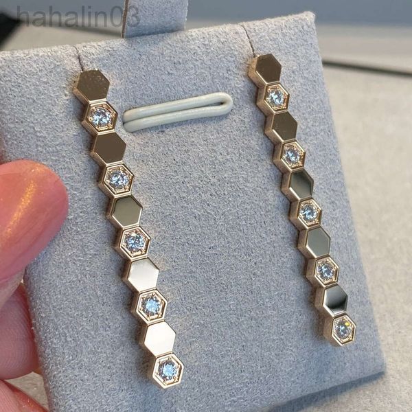 Bracciale gioielli chamet Desginer HANDI Diamanti a nido d'ape Shangjia di alta qualità con orecchini lunghi con una parola Orecchini VGold CNC alta edizione Alta qualità ed eleganza