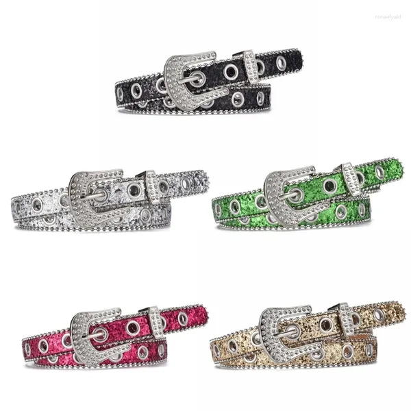 Cinture Harajuku Strass Cintura in vita con paillettes complete per adolescenti adulti