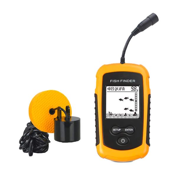 Finders Tragbarer Angel-Sonar-Detektor, Erkennungstiefe von 100 m, mit 4 * AAA-Batterie, Angelfinder, geeignet für Teiche/Seen/Meere