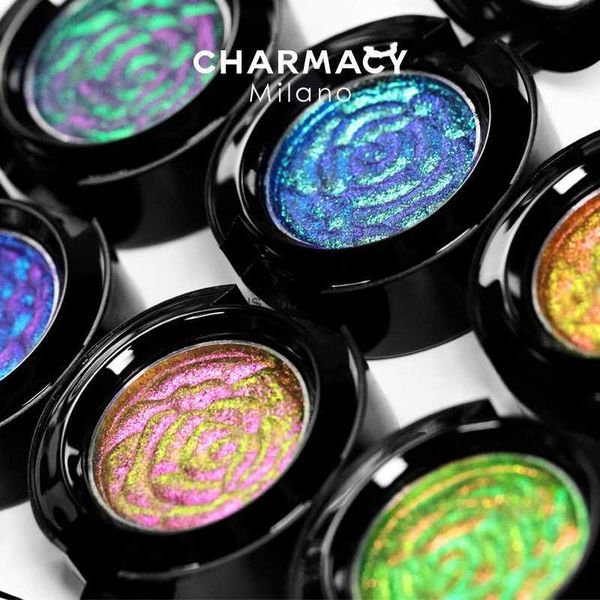 Sombra de olhos CHAEMACY 6 cores glitter óptico camaleão em pó sombra de longa duração fácil de usar sombra para mulheres maquiagem cosméticosL2403