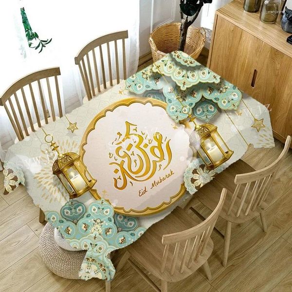 Toalha de mesa eid restaurante decoração ramadan farol tapeçaria islâmica retangular à prova dwaterproof água toalha de mesa acessórios de cozinha