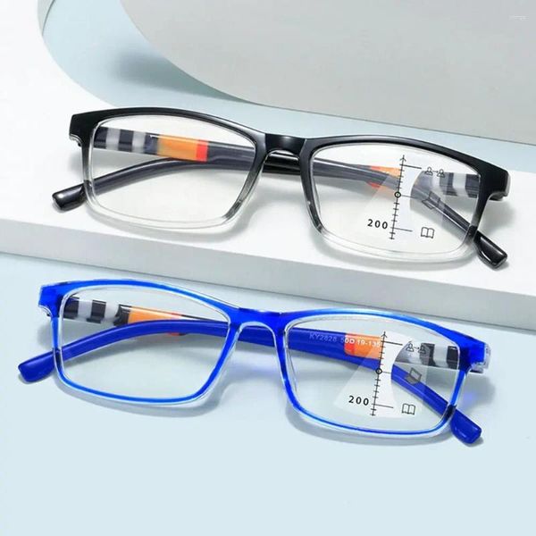 Солнцезащитные очки мультифокальные прогрессивные очки для чтения мужские интеллектуальные в маленькой оправе сверхлегкие антисиние очки для пресбиопии женские 1,0-4,0