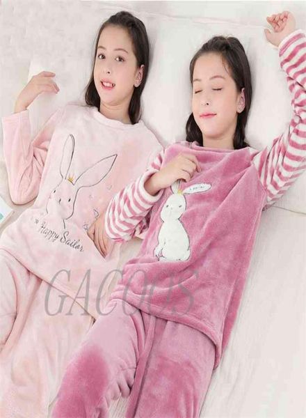 Erkek Kızlar Giysileri Pijama Set Pazen Polar Sıcak Katoon Teen Geen Ev Takım Kış Sonbahar İlkbahar 6 8 10 12 14Y Pijama Çocuklar 24256877