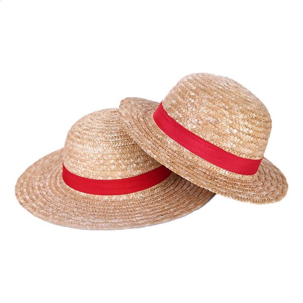 Соломенная шляпа Луффи, аниме, косплей, летние шапки для взрослых, пляжная кепка, Хэллоуин, мужчины, женщины, 240309