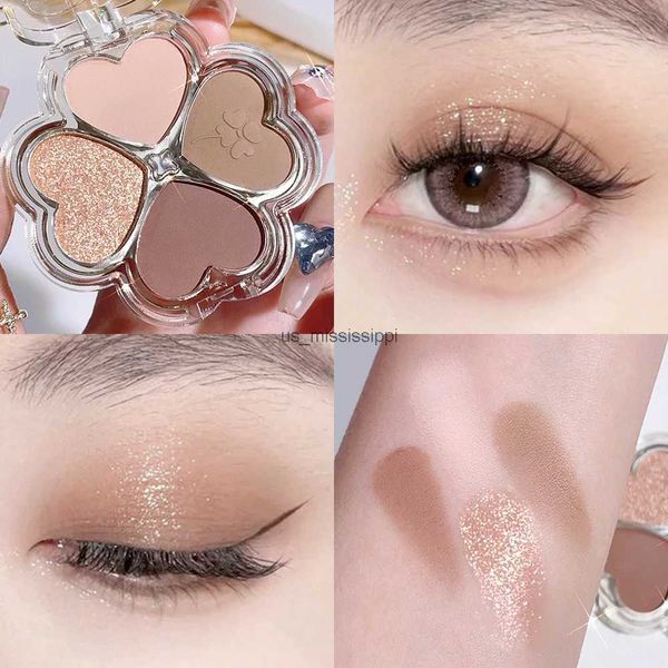 Lidschatten 4-Farben-Lidschatten-Palette Kosmetik Perlmutt-Lidschatten-Paletten Augen-Make-up Glänzender Glitzer Koreanische Kunst Lidschatten-Make-up-PalettenL2403