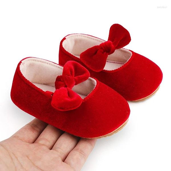 Primi camminatori Bambini Ragazze Carino antiscivolo Primavera Autunno Cotone Bowknot Design Fondo morbido Moda confortevole