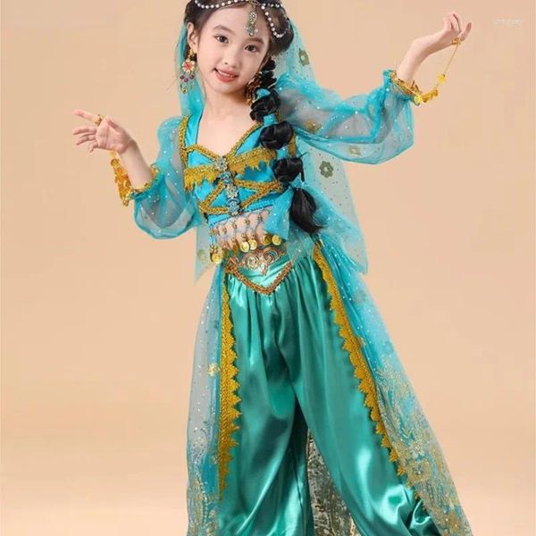 Abbigliamento da palcoscenico Costume da ballo per bambini Abito a maniche lunghe Etnico Pografia di moda esotica