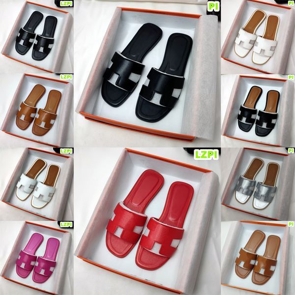 Sandálias de designer de luxo mulheres chinelos pantoufle claquette moda paris slides de salto baixo couro mulher sandles casa sapatos senhoras luxo sliders slide 35-42