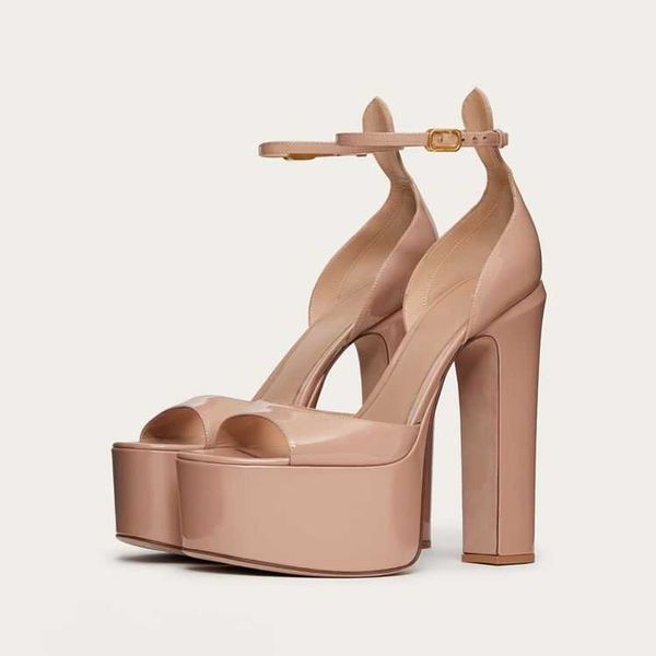 Design personalizzato non marchio Sandalias- Piattaforma HBP Peep Toe High Shoes Spesse tacchi da donna nuda sexy per donne