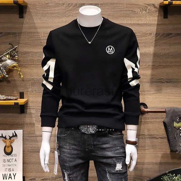 Erkek Hoodies Sweatshirts Fashion O-boyun eklenmiş gündelik baskılı mektup sweatshirts giyim bahar yeni gevşek all-maç üstleri Kore sweatshirts 24318