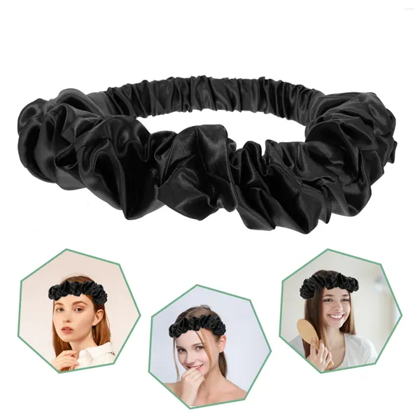 Bandanas Satin Rüschen Haarschmuck Krawatten für Damen Make-up Stirnband Waschen Gesicht Europäische amerikanische elastische Stirnbänder Hautpflege