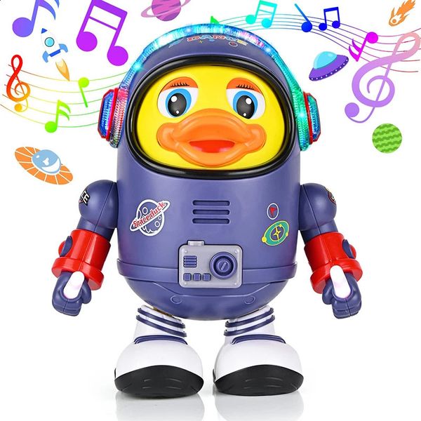 Baby Duck Toy Giocattolo musicale interattivo Elettrico con luci e suoni Robot danzante Elementi spaziali per neonati Neonati Regali per bambini 240318