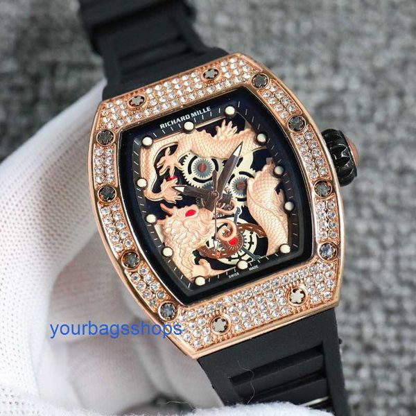 Механические часы, мужские часы RM, часы Dragon Tiger Hegemony Dial, властная атмосфера, элитные мужские модные часы