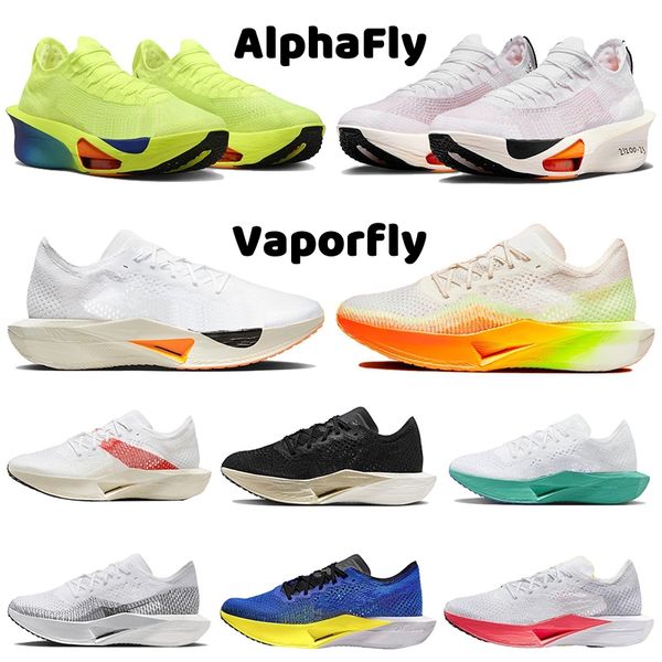 Designer Alpha Fly Vaporfly Next% 3 Mens Running Shoes Volt Protótipo Total Laranja Mint Espuma Verde Homens Mulheres Treinador Esporte Sneaker Plataforma Jogging Walk Shoe