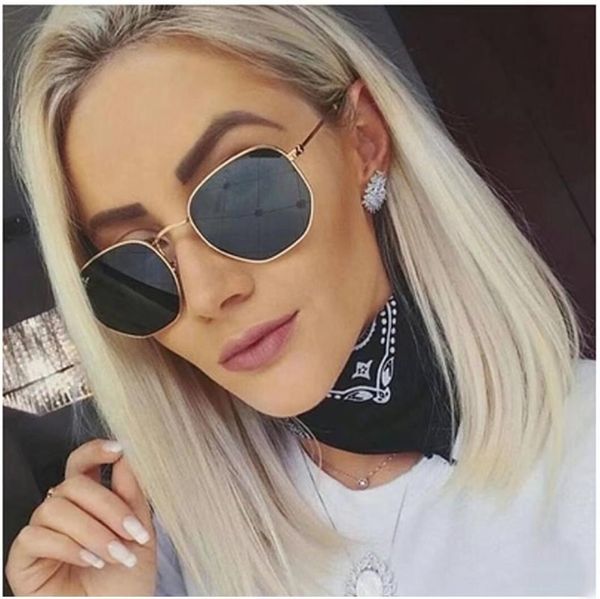 Marka Tasarımcı Moda Geometri Güneş Gözlüğü Kadın Erkek UV400 Lens Yuvarlak Güneş Gözlük Erkek Alaşımlar Çerçeve gözlükler Oculos de Sol B9951622