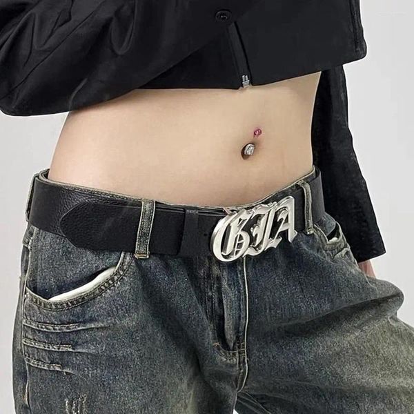 Cinture per donna Uomo Abito lettera astratta di alta qualità Stile coreano Accessori per la vita Cintura in pelle Jeans