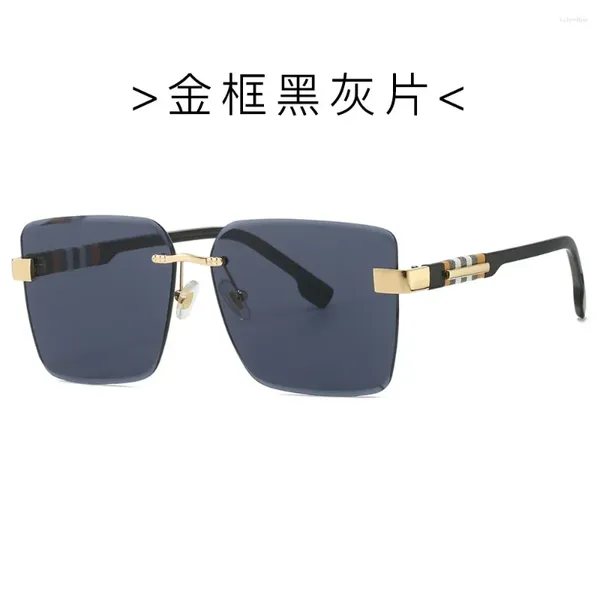 Sonnenbrille 2024 Vintage Luxus Platz Frauen Mode Randlose Sonnenbrille Klassische Retro Shades Outdoor Reise Männliche Brillen UV400