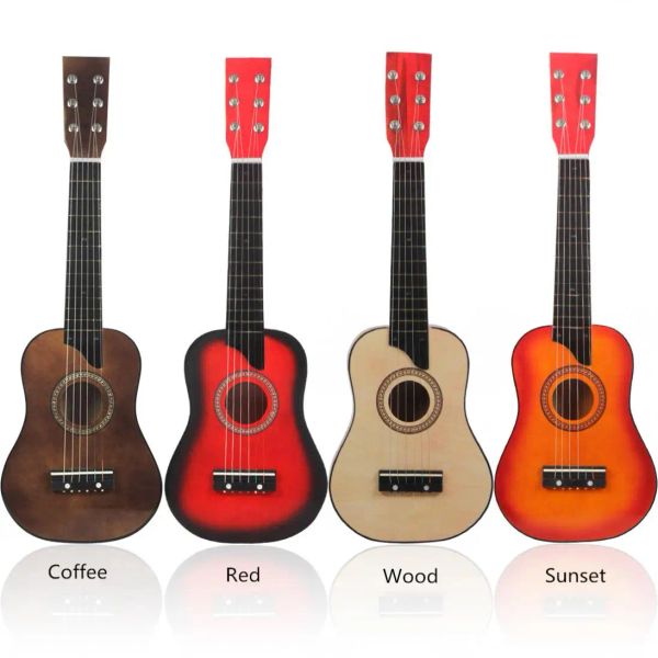 Guitarra 25 polegadas 6 Strings Basswood Guitar Wood Wood Classical Guitar para crianças/meninos/meninos/iniciantes instrumentos de brinquedo de presente