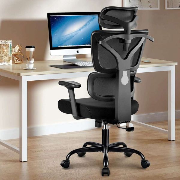 Winrise Sedia da Gaming ergonomica per scrivania con schienale alto, Grande e alta reclinabile Comodo Home Office Supporto lombare Sedia per computer in rete traspirante Braccioli regolabili