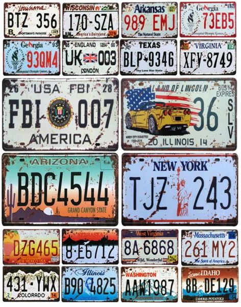 2021 nova moda placas de licença do carro loja barra decoração da parede sinal metal do vintage casa decoração da parede pintura placas garagem 6386173