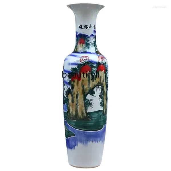 Vasos Jingdezhen Porcelana Pintada à Mão Vaso de Chão Casa Sala de Estar Empresa El Abertura Villa Decoração de Presente