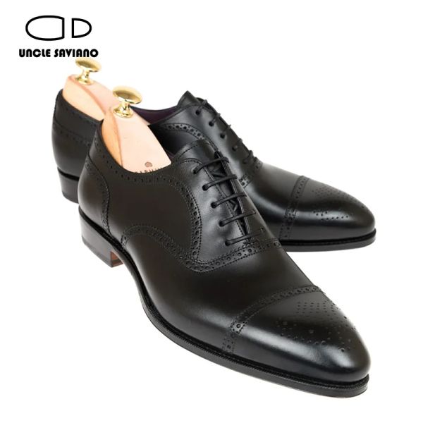 Botas Tio Saviano Oxford Brogue Man Sapatos de negócios sólidos 3 cores designer de escritório melhor homem sapato artesanal