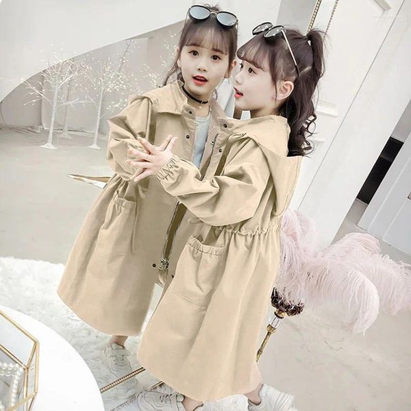 Cappotto 6 8 10 12 14 anni Primavera Bambini grandi Giacca lunga giacca a vento Cappotti Abbigliamento per ragazza Per bambini adolescenti Trench per bambini 2024