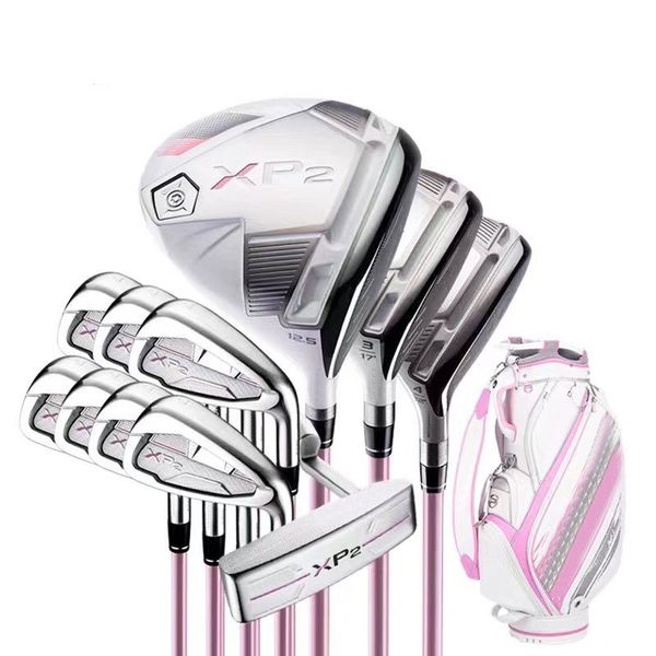 Damen Golfschläger X P2 12,5 Driver+Fairwayholz+Hybrid+Eisen+Putter+Tasche Golf kompletter Schlägersatz Graphitschaft und Hülle