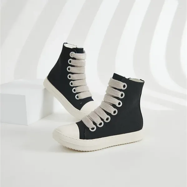 Scarpe casual 44 Chaussure Femme Sneakers da donna Zipper Canvas Leather Mens 2024 Fashion Black Ladies Shoe