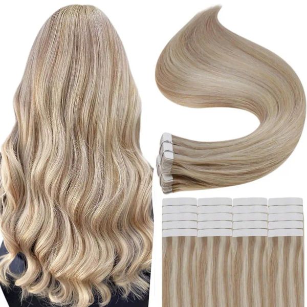 Extension Ugeat Tape nelle estensioni dei capelli umani Veri capelli brasiliani 20P / 40P Remy Nastro biadesivo in seta dritto Capelli naturali per le donne