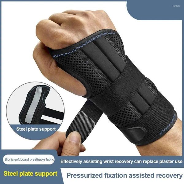 Suporte de pulso 1 pc mão cinta carpal túnel splint artrite entorse estabilizador cintas pulseira com aço esportes envoltório