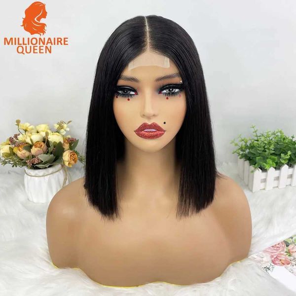 Синтетические парики, вьетнамский супер двойной рисунок, прямой костяной парик 2x6 Боб, 100% человеческие волосы, натуральный черный, 250% плотность, для чернокожих женщин 240328 240327