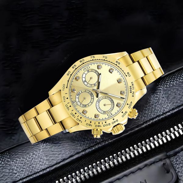 Masculino assistindo luxuosos de capa de aço inoxidável de ouro amarelo de ouro Strap automático designer de moda mecânica Montres de luxu