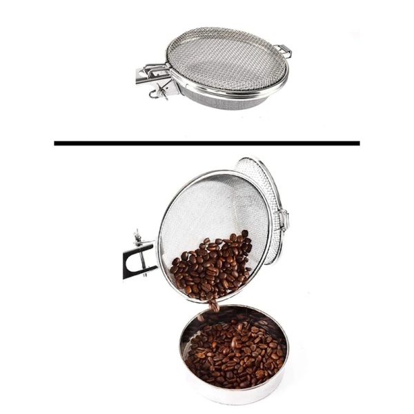 Röster 1 Stücke 0,5 LB Handliche Röster Kaffeeröstwerkzeug Set Tragbare Hause Edelstahl Kaffeeröster Werkzeug Handlich (faltbar)