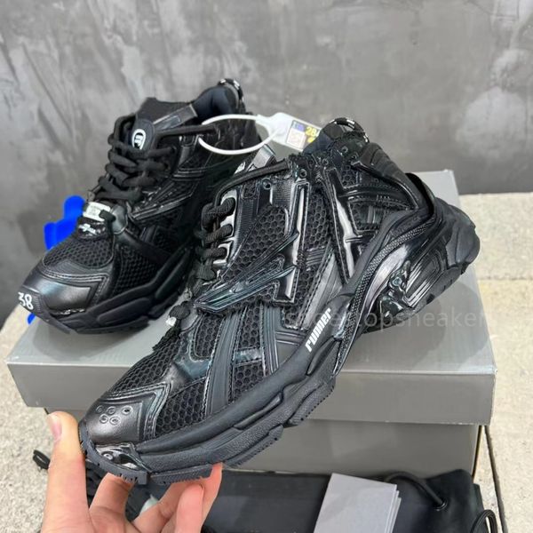 Designer tênis corredor mulher sapatos graffiti couro marca de luxo das mulheres tamanho grande malha tecido tênis baixo superior tênis preto branco tamanho 35-46 frete grátis