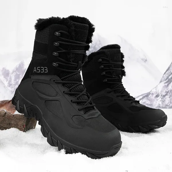 Botas 2024 Sapatos Masculinos Homens Militar Deserto Combate Mens Outdoor Camping Confortável Homem Bota Tática Quente Pele De Pelúcia Inverno